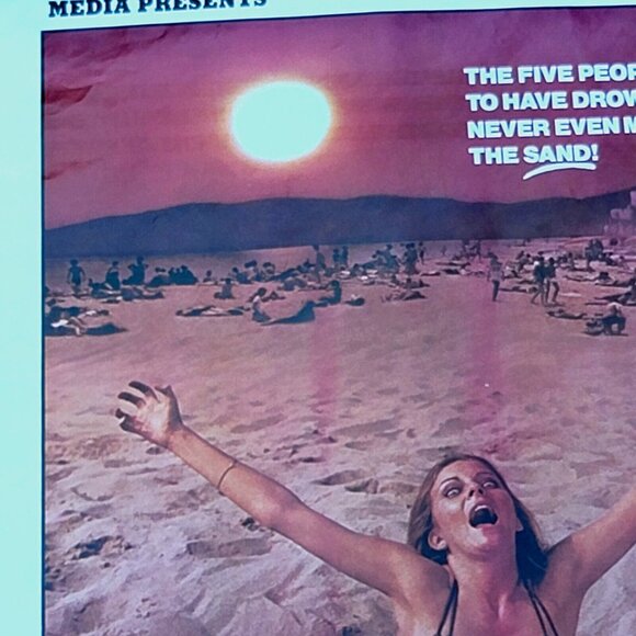 Blood Beach (1980) Original HORROR MOVIE STORE VHS PROMO POSTER 19”x 27” Summer - Picture 6 of 12